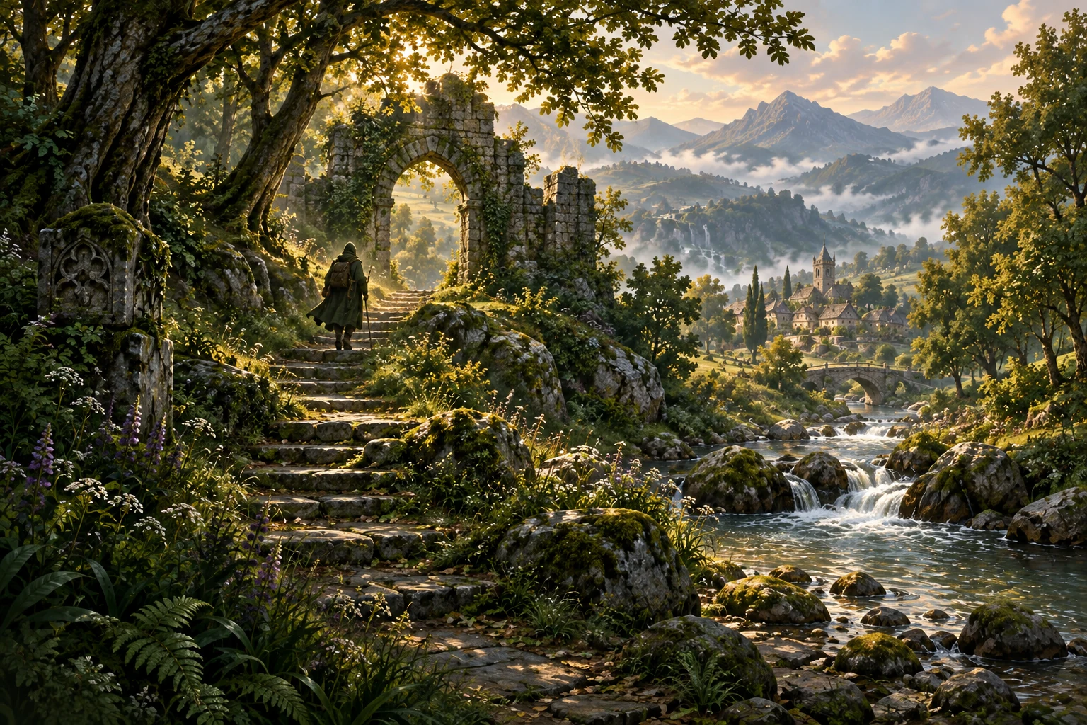 Concept artwork of a journey through the wilds of Everveil